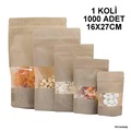IMG-6581498606203019365 - 1001 Ambalaj Pencereli Doypack Torba 500 G Kraft 1000 Adet 16 x 27 CM - n11pro.com