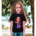 IMG-4983821158961487727 - Kişiye Özel Kız Çocuk Prenses Karikatürlü Siyah T-Shirt-3 - n11pro.com
