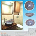 40105853 - Kaşi Çini Desenli Seramik Lavabo 45 x 45 x 13 CM - n11pro.com
