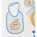 IMG-148453556089779419 - Bk Kids İlk Babalar Günü Tasarımlı Mavi Bebek Mama Önlüğü - n11pro.com