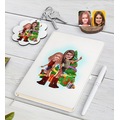 IMG-3813432113835619505 - Kişiye Özel Yıl Kız Kardeşler Karikatürlü Beyaz Defter Kalem N11.171 - n11pro.com