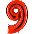 67292249 - Rakam Balon Folyo 9 Kırmızı 102 CM - n11pro.com