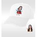 IMG-953641313806327701 - Kişiye Özel Süper Kız Karikatür Beyaz Şapka - 1 - n11pro.com