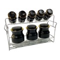 IMG-5349176441138136471 - Baharat Takımı 8 Parça Metal Kaplama Standlı Baharat Takımı Siyah/gold - n11pro.com
