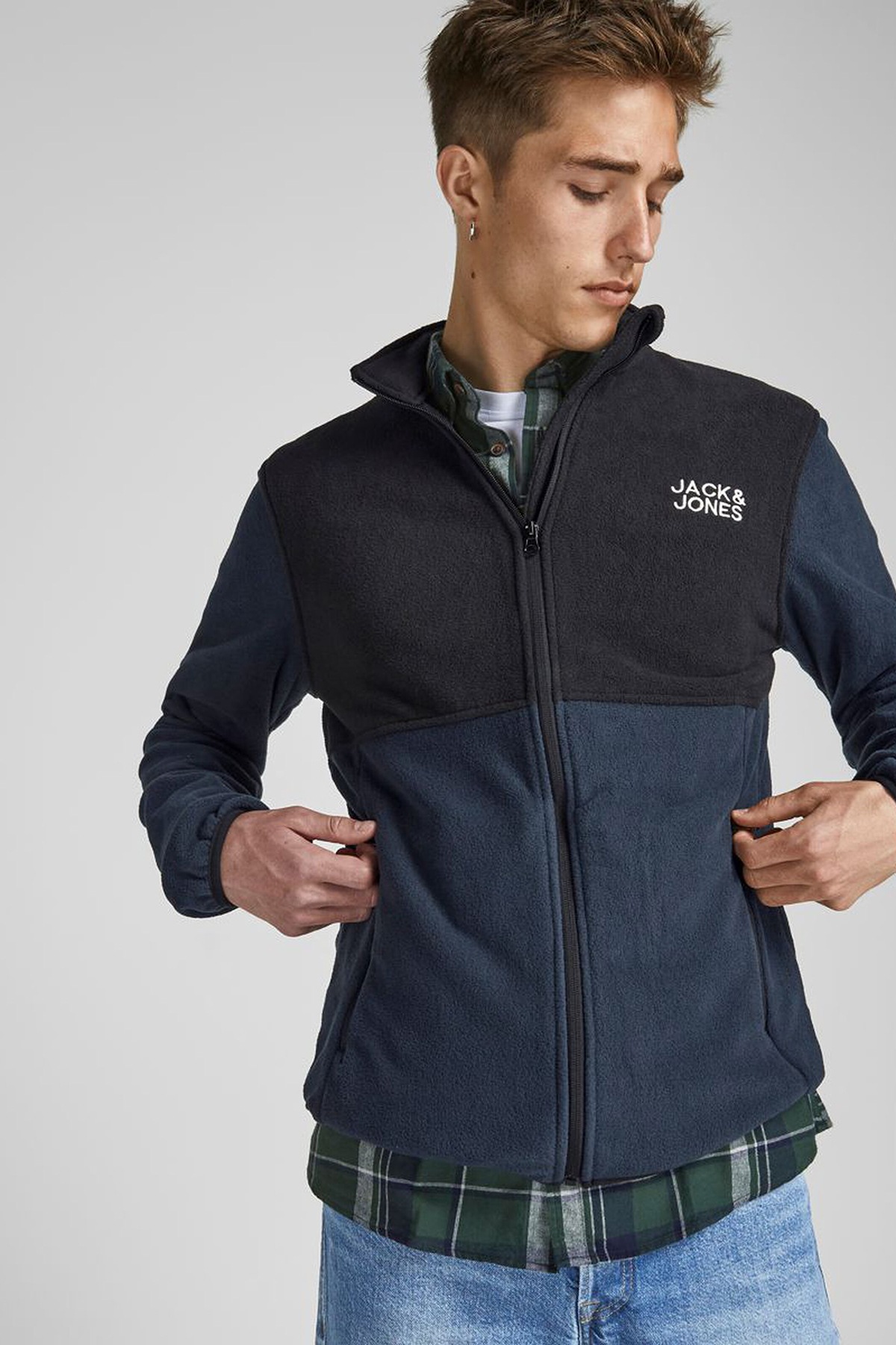 Chaquetas Y Abrigos Hombre | De Cuello Alto Chaqueta Polar Oatmeal |  Jack\u0026Jones – Restimuse
