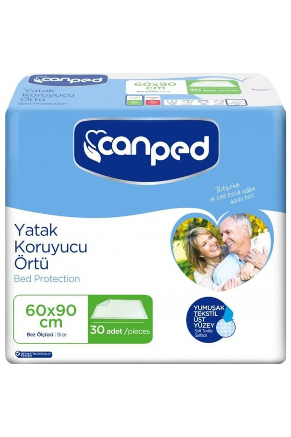 CANPED 60X90 CM YATAK KORUYUCU ÖRTÜ SERME HASTA BEZİ 30 LU CANPED 60X90 CM YATAK KORUYUCU ÖRTÜ SERME HASTA BEZİ 30 LU