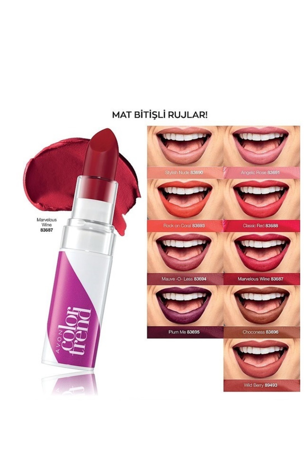 avon mat ruj colar trend