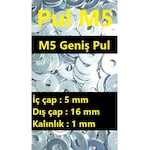Pul - M5 Geniş Pul - 3/16 Pul Galvanizli (1000 Adet)