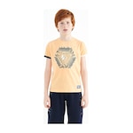 Tommy Life Kavun Içi Kol Ucu Renkli Detaylı Baskılı Standart Kalıp Erkek Çocuk T-shirt - 11156 Sarı