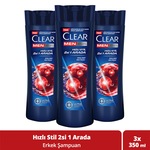 Clear Men Kepeğe Karşı Etkili Şampuan Hızlı Stil 2si 1 Arada 3 x 350 ML
