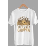 Daksel Beyaz Renk Basic Kamp Baskılı Erkek T-shirt Dks4412