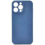 İphone 15 Pro Max Uyumlu Düz Renk Esnek Yumuşak Silikon Kılıf Rubber İndigo Mavi