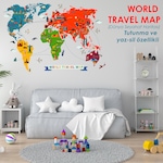 World Travel Map Statik Kağıt Tahta 100x150CM