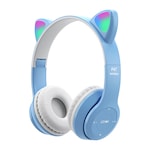 P47m Cat Ear Çocuk Baş-kulak Bluetooth Kulaklık-mavi