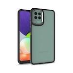 Samsung Galaxy M32 Kılıf Renkli Kenar Arkası Şeffaf Flora Silikon Kılıf