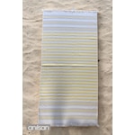 Sarı Beyaz Çizgili Plaj Havlusu %100 Pamuk 75x150