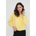 Kadın Yarasa Kol Oversize Karbon Fırçalı 3 İplik Sweatshirt Sarı