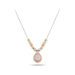 Brezza Lusso Jewelry 925 Ayar Gümüş Su Damlası Dorica Toplu Zirkon Taşlı Kadın Kolye 45 CM