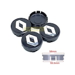 Renault Jant Göbek Arması Siyah 55-58Mm