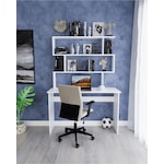 Kitaplıklı Çalışma Masası, Çalışma Masası, Çocuk Çalışma Masası, Bilgisayar Masası, Ofis Masası ,beyaz Masa-34 Beyaz