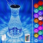 Petinka Masa Üstü Sürahi Model Usb Şarjlı Kumandalı Işık Modlu 16 Farklı Kristal Akrilik Led