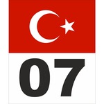 Türk Bayrağı Ve Numara Sticker 01921