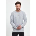 Erkek Gri Bisiklet Yaka Nakış Detaylı Regular Fit Sweatshirt Cmre71-gri