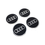 Audi Alüminyum Yapıştırma Jant Göbeği Siyah 4'Lü 60Mm