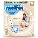 Molfix Pure&Soft Bebek Bezi 4 Numara Maxi Ultra Avantaj Paketi 86 Adet