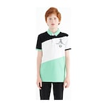 Tommy Life Su Yeşili Renk Bloklu Nakış Detaylı Standart Kalıp Polo Yaka Erkek Çocuk T-shirt - 11088 Su Yeşili