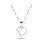 Brezza Lusso Jewelry 925 Ayar Gümüş Zirkon Taşlı Kalp Aşkım Yazılı Kadın Kolye 45 CM 45 CM