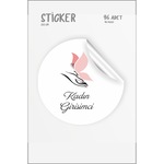 Girişimci Kadın Sticker Paketleme Etiketi 3x3 Cm 96 Adet