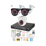 Fury 3 Kameralı 5mp 3.6mm Lens 2mp Görüntü 6 Atom Led Gece Görüşlü Fullhd Güvenlik Kamerası 5570di 500gb