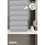 6'lı Greek Gri El Havlusu - 50x90 Cm, 225 Gr, %100 Pamuk, Spa Ve Otel Havlusu Gri