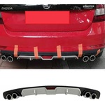 Skoda Rapid Uyumlu Gri Difüzör 4 Krom Egzoz Görünümlü Difizör Arka Ek Body Kit