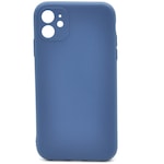 İphone 11 Uyumlu Düz Renk Esnek Yumuşak Silikon Kılıf Rubber İndigo Mavi