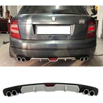 Skoda Fabia Uyumlu Gri Difüzör 4 Krom Egzoz Görünümlü Difizör Arka Ek Body Kit 2003-2009