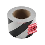 Carub  9,2CM X 25M BR2406106 Reflektif Fosforlu Çapraz Şerit Bant Beyaz Siyah