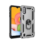 Samsung Galaxy A01 Kılıf Sofya Yüzüklü Standlı Sert Silikon Kılıf