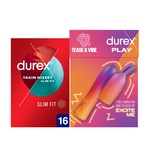 Durex Yakın Hisset Slim Fit Prezervatif 16'lı + 2'si 1 Arada Vibratör Ve Uyarıcı Başlık