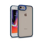 iPhone SE 2022 Kılıf Renkli Kenar Arkası Şeffaf Flora Silikon Kılıf