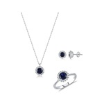 Kenar Taşlı Gümüş Fantezi Set Mg.141.02 (507926642)