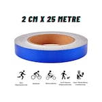 Carub Reflektif Fosforlu Şerit Bant 2 Cm X 25 Metre Mavi İkaz Bandı BR2405204