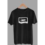 Daksel Siyah Renk Basic Kaset Baskılı Erkek T-shirt Dks4285