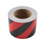 Carub Reflektif Fosforlu Çapraz Şerit Bant 9,2 Cm X 25 Metre Kırmızı Siyah BR2406108