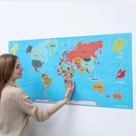 Renkli Dünya Haritası Statik Kağıt Tahta