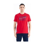 Tommy Life Kırmızı Yazı Desen Baskılı Standart Kalıp O Yaka Erkek T-shirt - 88172 Kirmizi