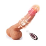 Erofoni Usb Şarjlı 22 CM 5 ileri Geri Hareketli Isıtmalı Uzaktan Kumandalı Titreşimli Realistik Vibratör Penis