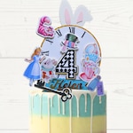 Alice İn Wonderland Doğum Günü Pasta Parti Süsü Cake Topper