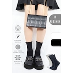 Coton Dikişsiz Lastiksiz Roll-top Yazlık Sıkmayan 2'li Paket Uzun Kadın Çorap Seti